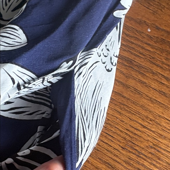 Poetry Navy w Huge White Floral sleeveless Swing Dress made in South Africa EUC - Picture 3 of 6